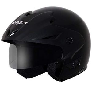Crux Open Face Black Helmet-M